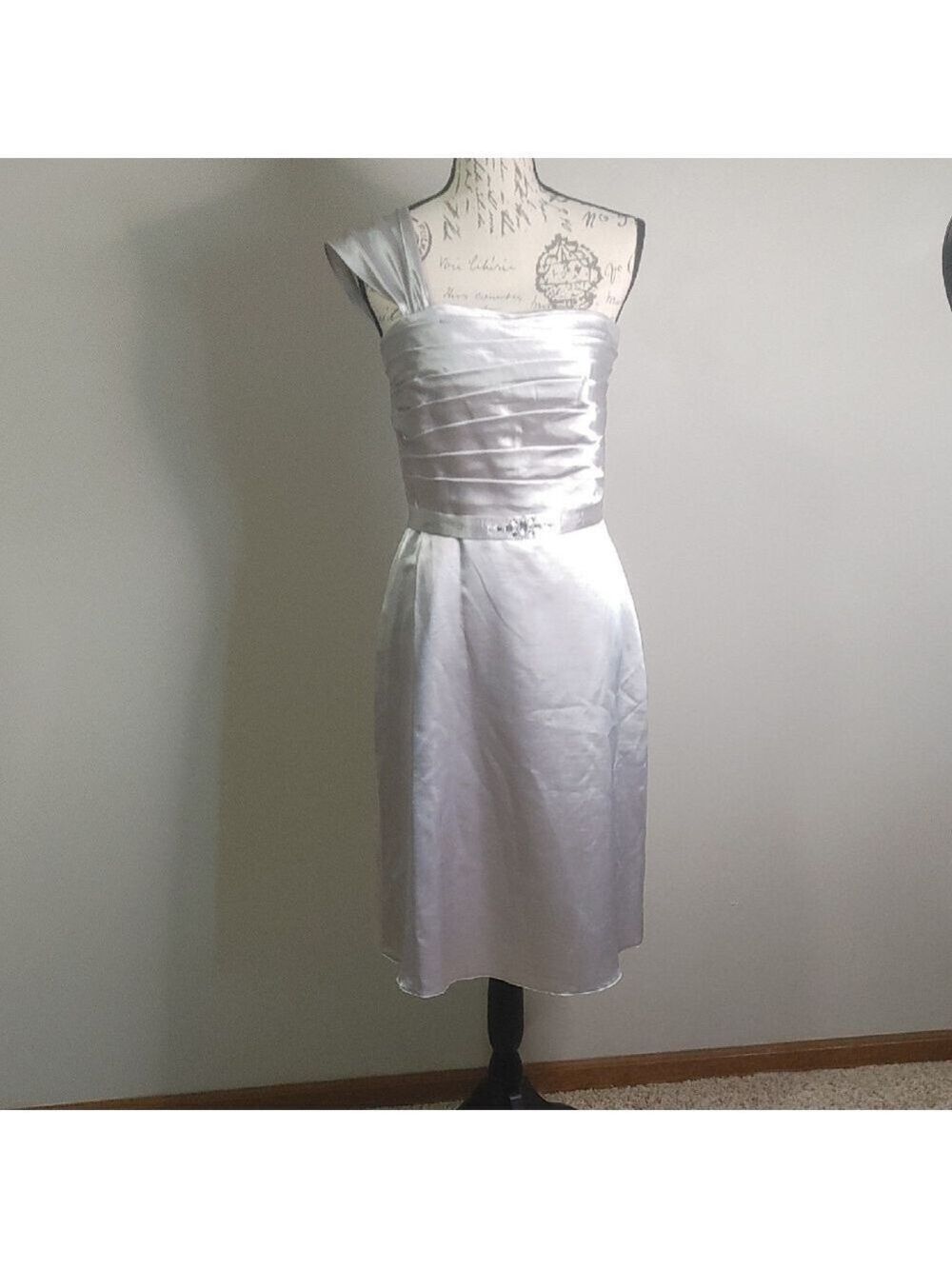 Jasmine Oyster Ruched One Shoulder Sheath Dress 6